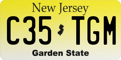 NJ license plate C35TGM