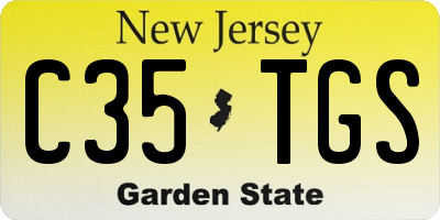 NJ license plate C35TGS