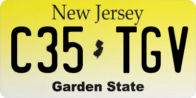 NJ license plate C35TGV