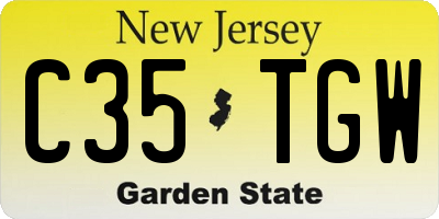 NJ license plate C35TGW