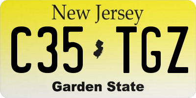 NJ license plate C35TGZ