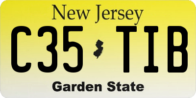 NJ license plate C35TIB