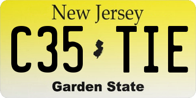 NJ license plate C35TIE