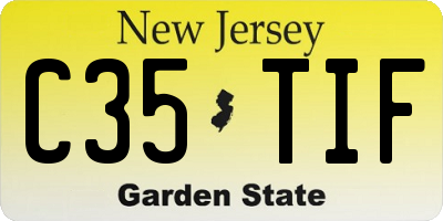 NJ license plate C35TIF