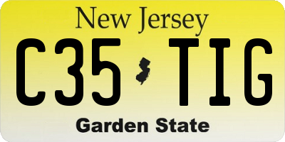 NJ license plate C35TIG