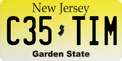 NJ license plate C35TIM