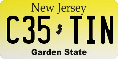 NJ license plate C35TIN