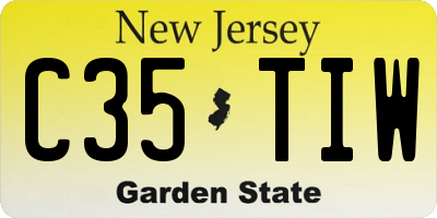 NJ license plate C35TIW