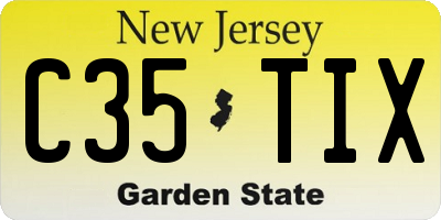 NJ license plate C35TIX