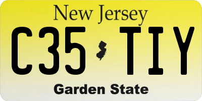 NJ license plate C35TIY