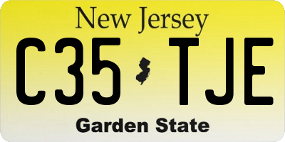NJ license plate C35TJE