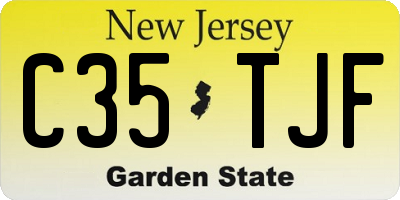 NJ license plate C35TJF