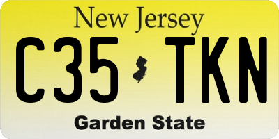 NJ license plate C35TKN