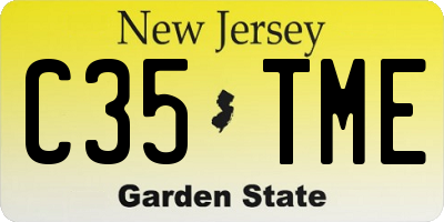 NJ license plate C35TME