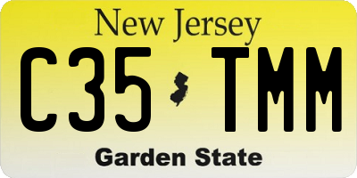 NJ license plate C35TMM