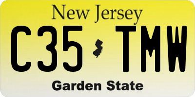 NJ license plate C35TMW