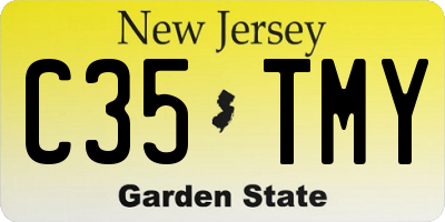 NJ license plate C35TMY