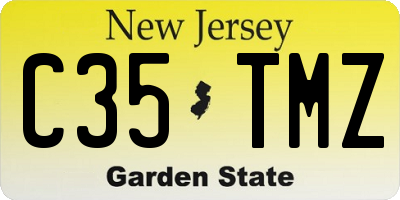 NJ license plate C35TMZ
