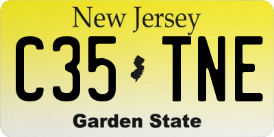 NJ license plate C35TNE