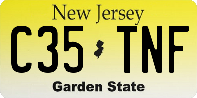 NJ license plate C35TNF