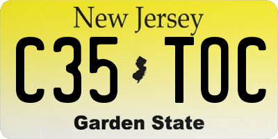 NJ license plate C35TOC