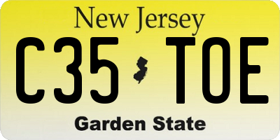 NJ license plate C35TOE