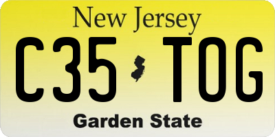 NJ license plate C35TOG