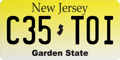 NJ license plate C35TOI