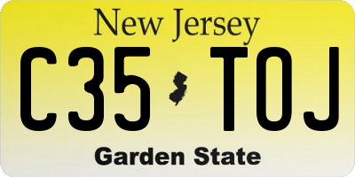 NJ license plate C35TOJ