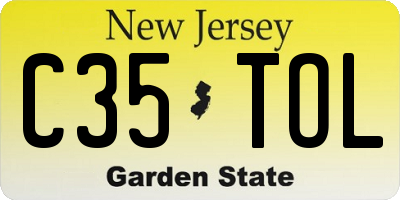 NJ license plate C35TOL