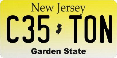 NJ license plate C35TON
