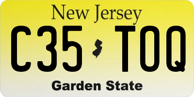 NJ license plate C35TOQ