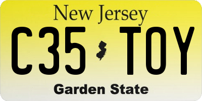 NJ license plate C35TOY