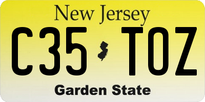 NJ license plate C35TOZ