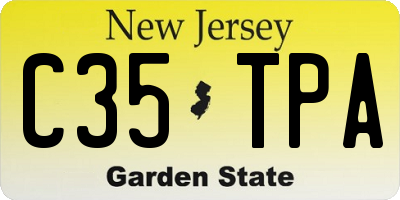 NJ license plate C35TPA