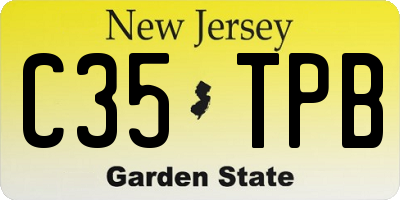 NJ license plate C35TPB
