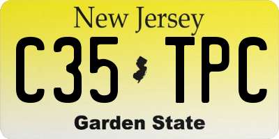 NJ license plate C35TPC