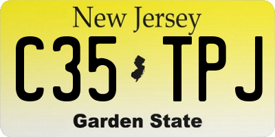 NJ license plate C35TPJ