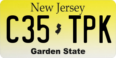 NJ license plate C35TPK