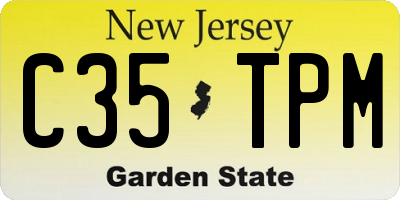 NJ license plate C35TPM