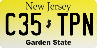 NJ license plate C35TPN