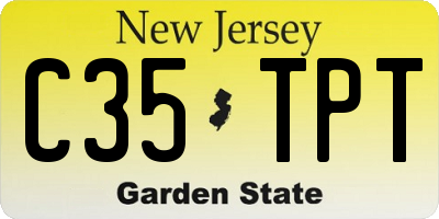 NJ license plate C35TPT