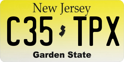 NJ license plate C35TPX