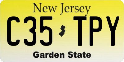 NJ license plate C35TPY