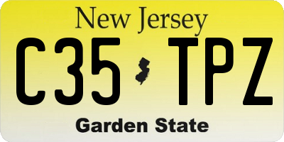 NJ license plate C35TPZ