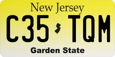 NJ license plate C35TQM