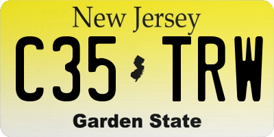 NJ license plate C35TRW