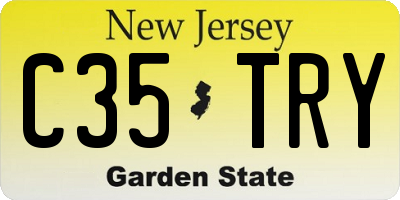 NJ license plate C35TRY