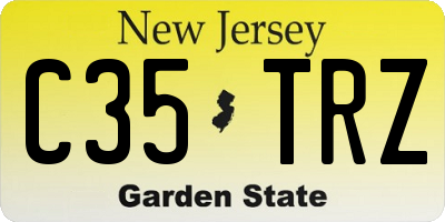 NJ license plate C35TRZ