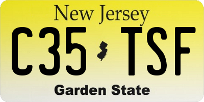 NJ license plate C35TSF